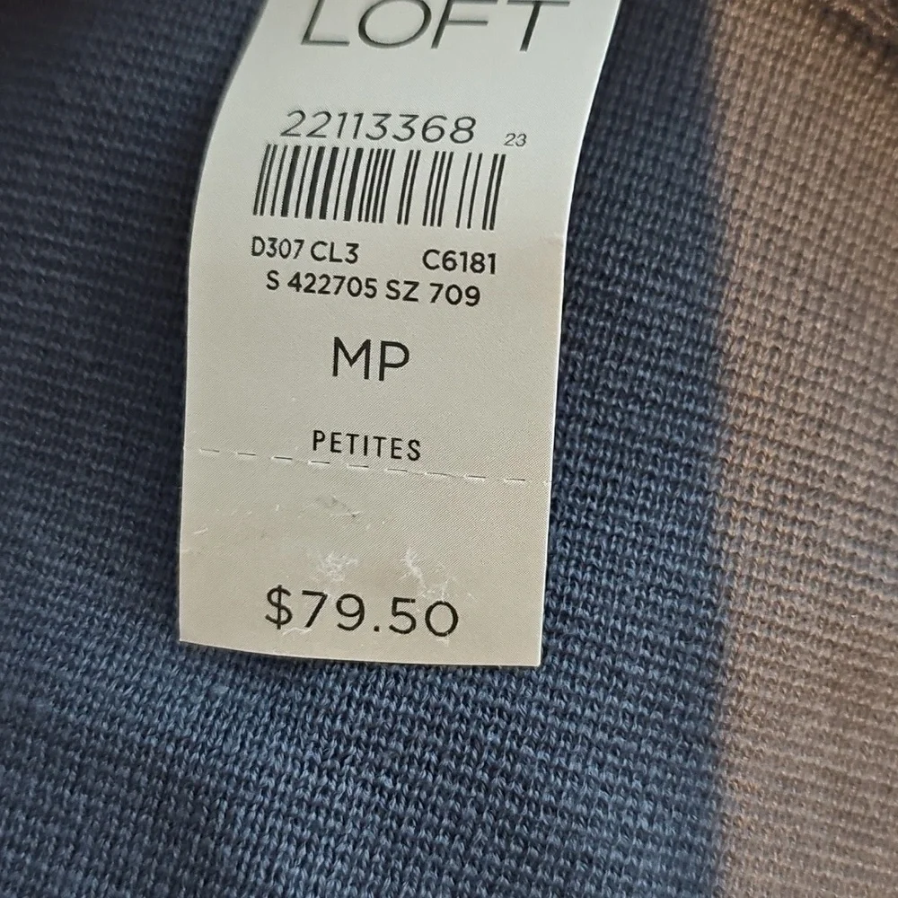 LOFT Size MP Gray Knit Top Sweater